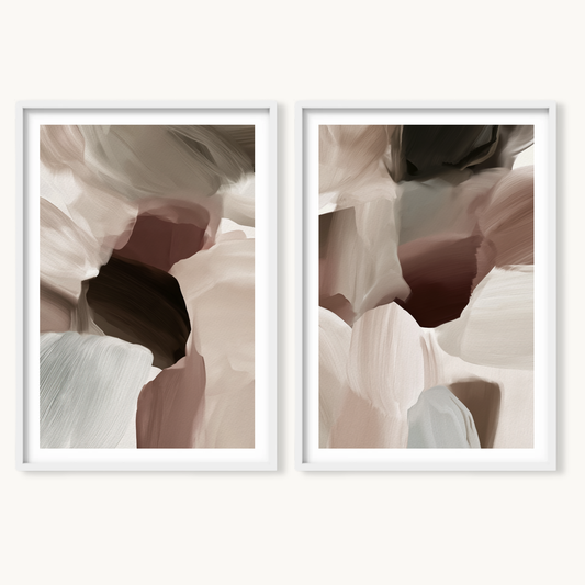 Sienna Bloom I & II | Art Print Pair